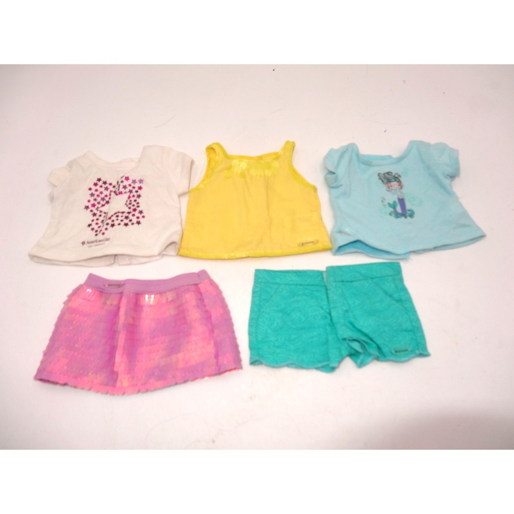 American Girl Doll Clothes Lot 5pc Tops Skirt Shorts Mermaid Star Sequin